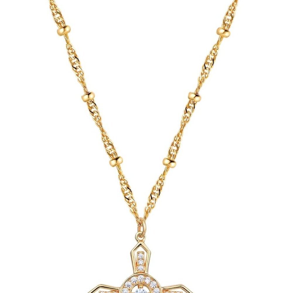 Cross Necklace Faith Pendant 14K Plated Dainty Chain Minimalist Simple Tiny God - Picture 1 of 7